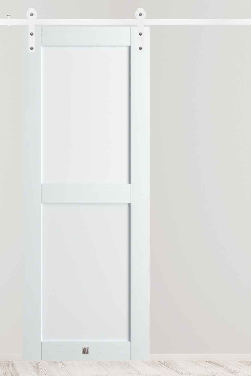 Weiße Schiebetür Aus Massivholz & Glas - Komplettset 86x198,5x4 Cm Für Wohnzimmer & Büro